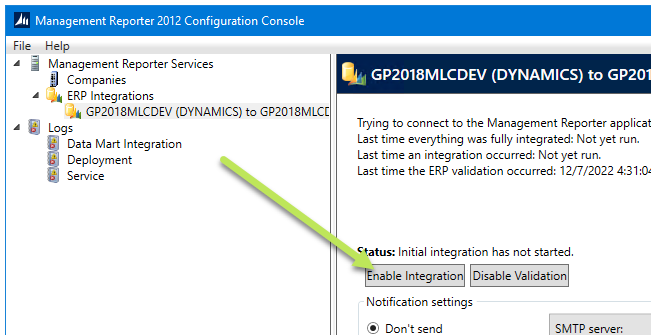 How to Enable Data Mart Integration in Management Reporter.