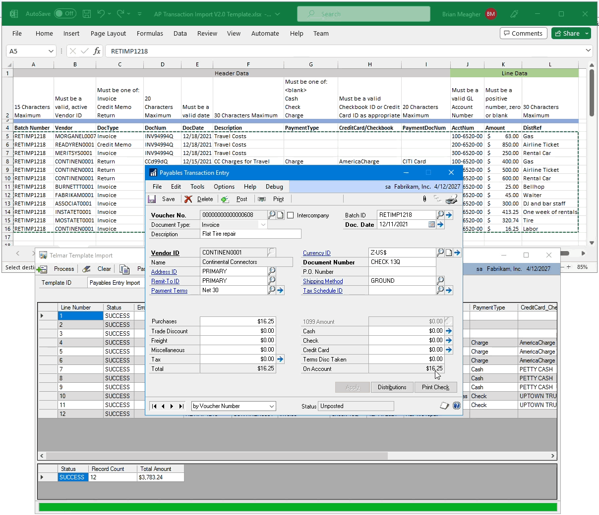 A user performing an AP Transaction Import using the TTI in just a few clicks!